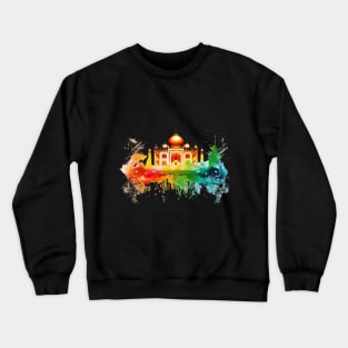 Taj Mahal paint art design Crewneck Sweatshirt